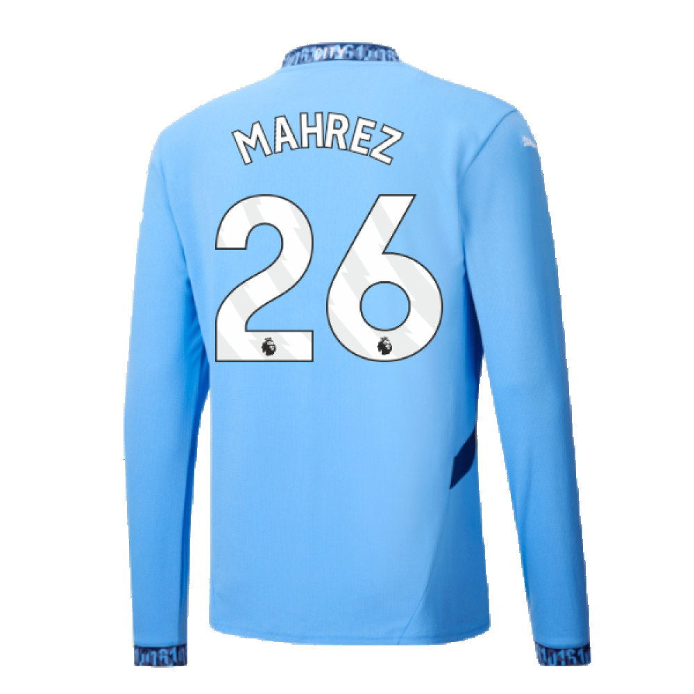 2024-2025 Man City Home Long Sleeve Shirt (Mahrez 26)_2