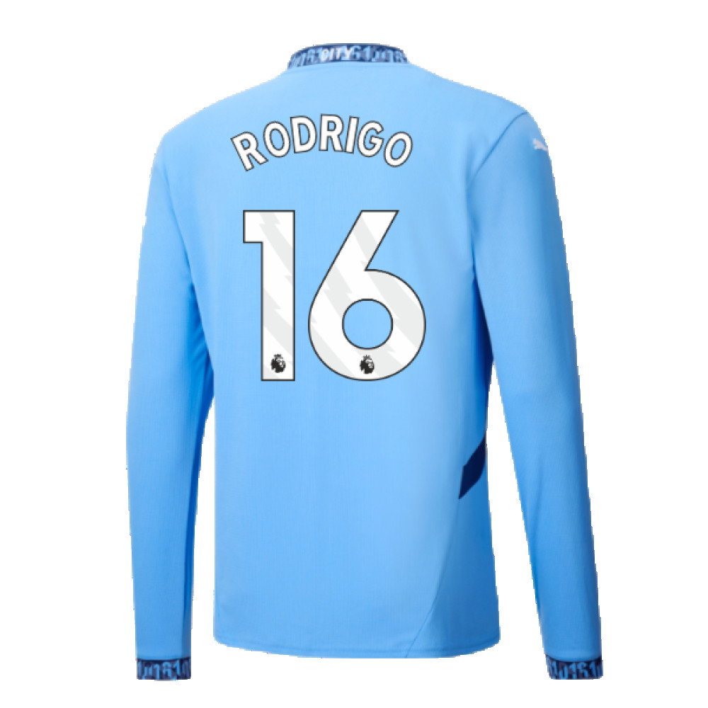 2024-2025 Man City Home Long Sleeve Shirt (Rodrigo 16)_2