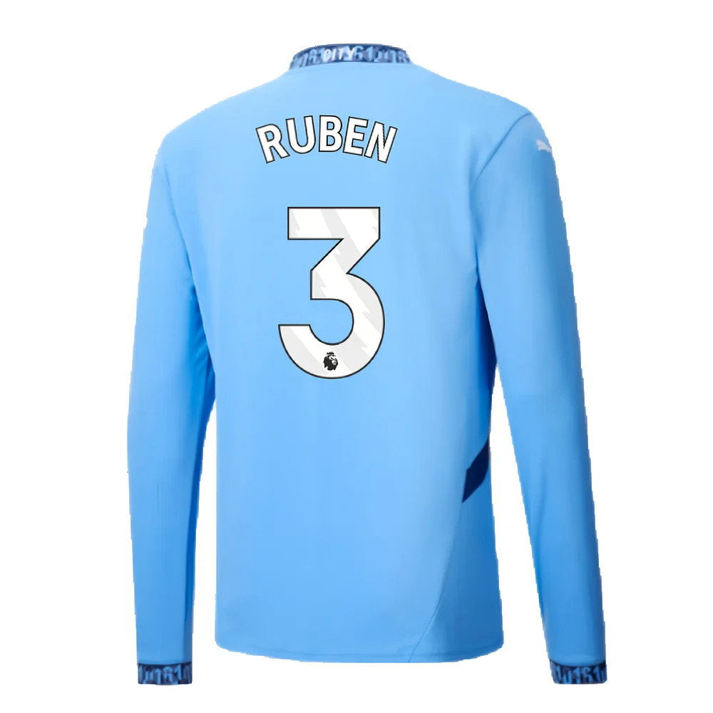 2024-2025 Man City Home Long Sleeve Shirt (Ruben 3)_2