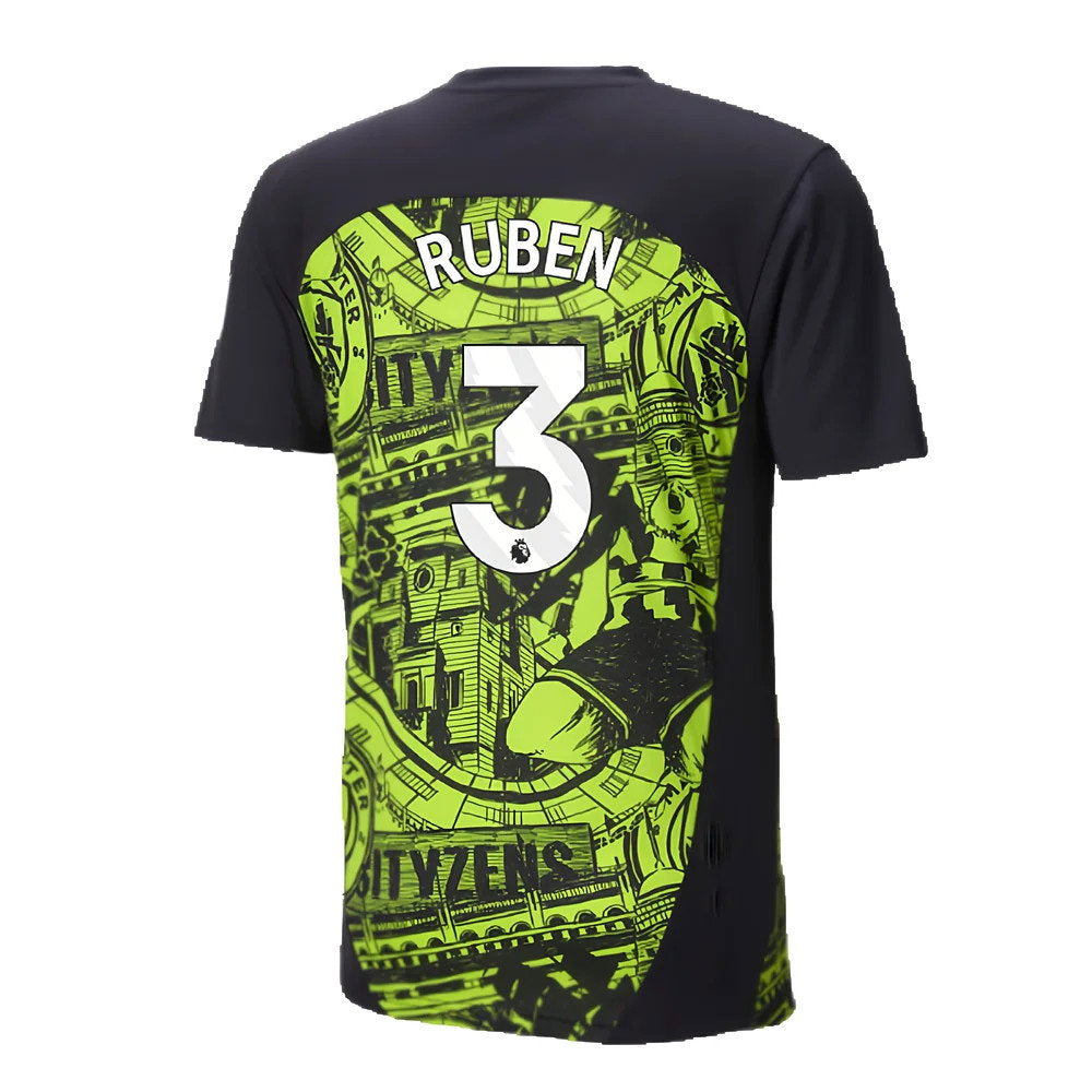 2024-2025 Man City Pre-Match Shirt (Yellow Glow) (Ruben 3)_2