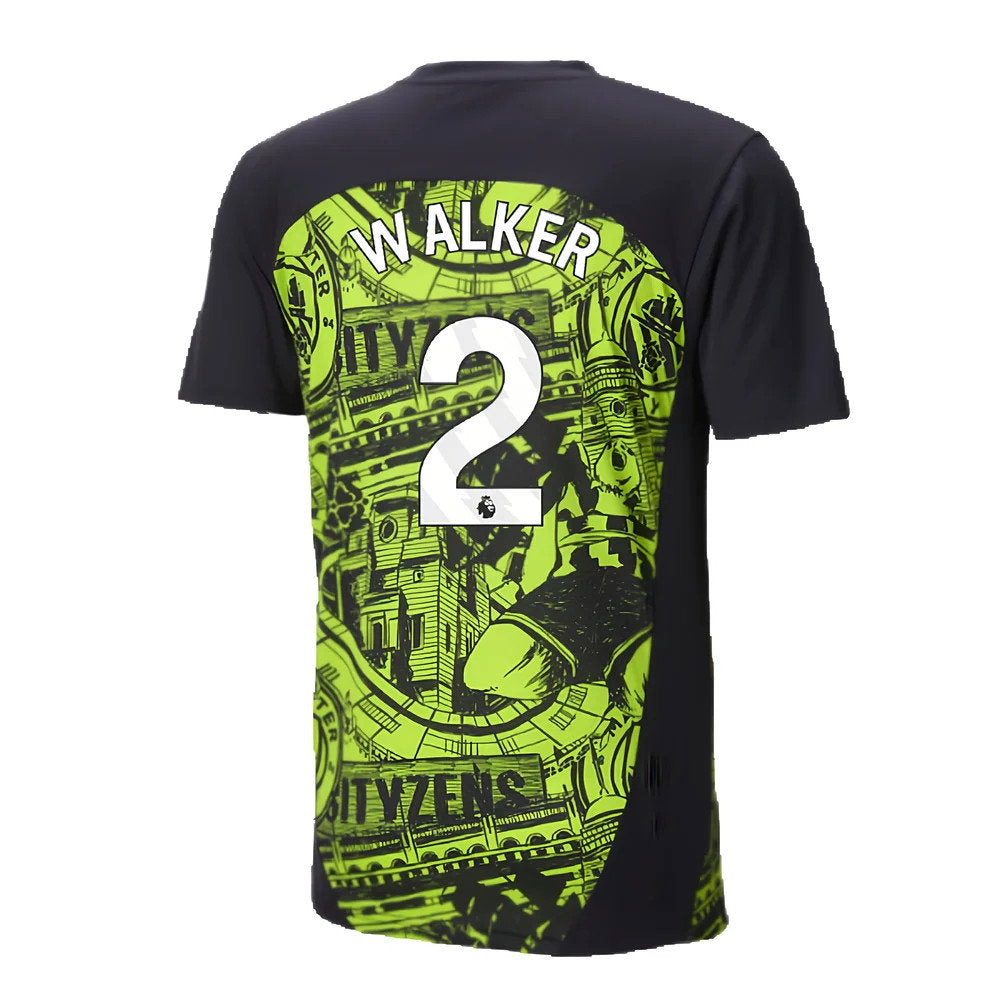 2024-2025 Man City Pre-Match Shirt (Yellow Glow) (Walker 2)_2