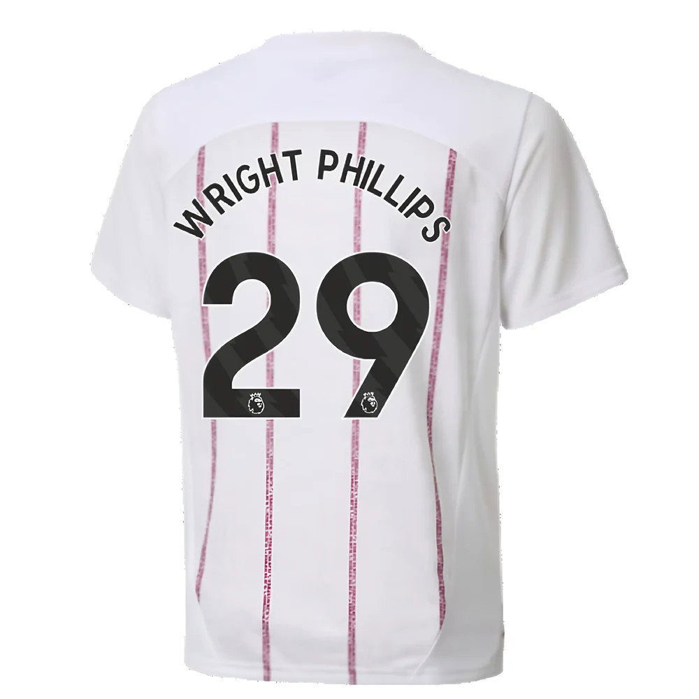 2024-2025 Man City Prematch SS Jersey (White) - Kids (Wright Phillips 29)_2