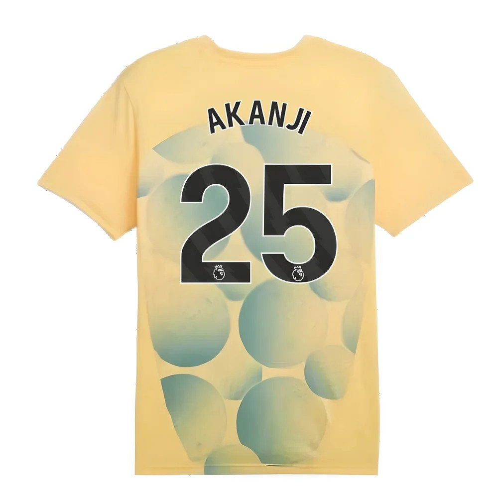 2024-2025 Man City Prematch SS Shirt (Flaxen) - Kids (Akanji 25)_2
