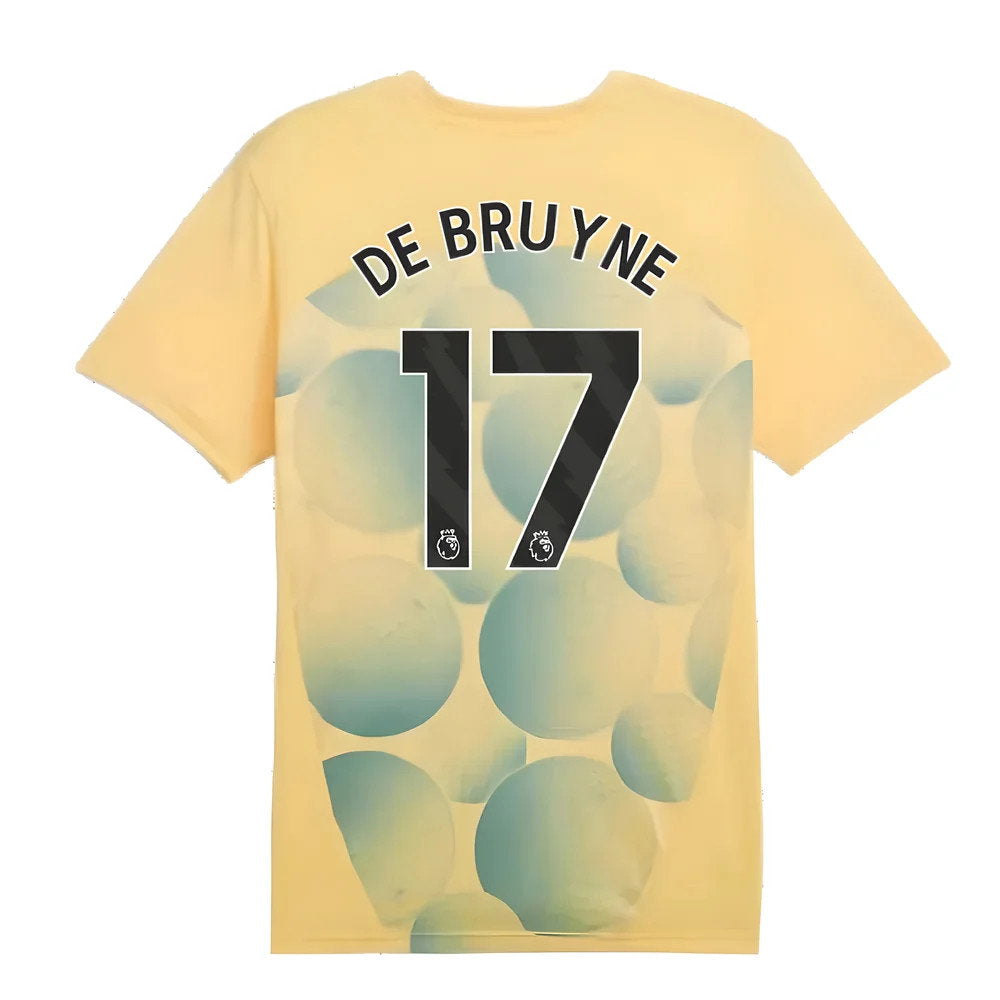 2024-2025 Man City Prematch SS Shirt (Flaxen) - Kids (De Bruyne 17)_2