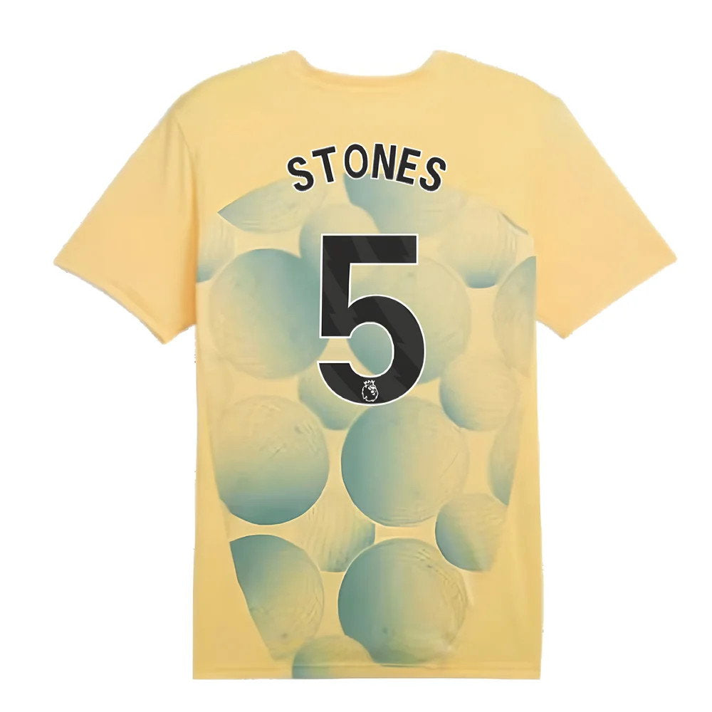 2024-2025 Man City Prematch SS Shirt (Flaxen) - Kids (Stones 5)_2
