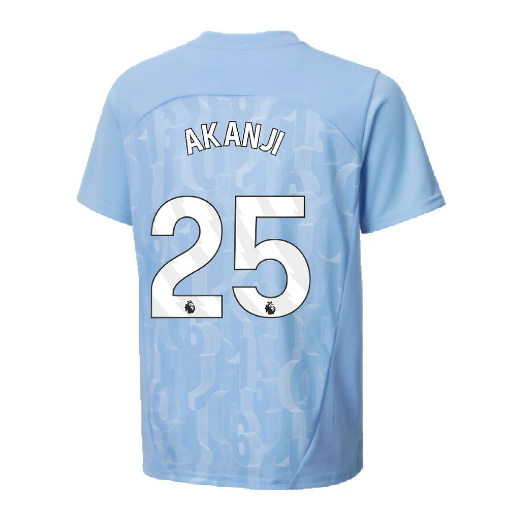 2024-2025 Man City Prematch SS Shirt (Light Blue) - Kids (Akanji 25)_2
