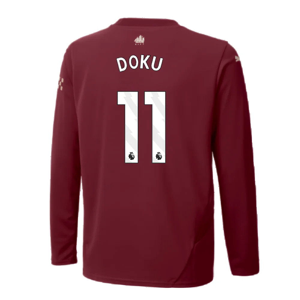 2024-2025 Man City Third Long Sleeve Shirt (Kids) (Doku 11)_2