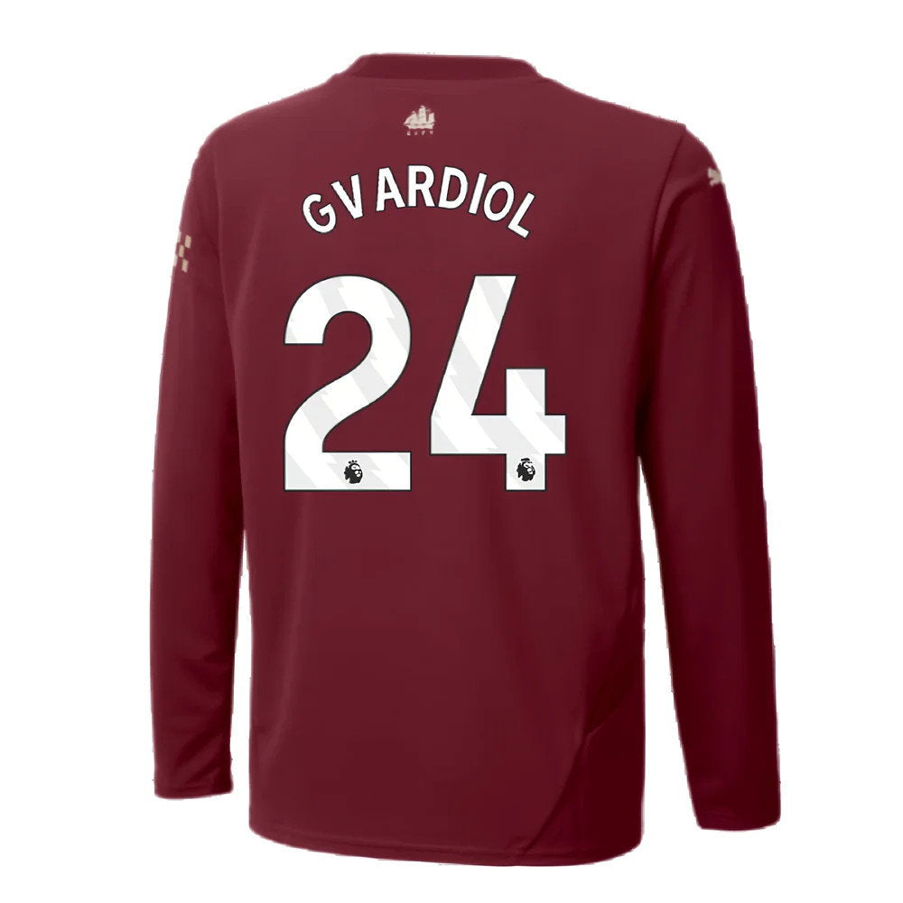 2024-2025 Man City Third Long Sleeve Shirt (Kids) (Gvardiol 24)_2
