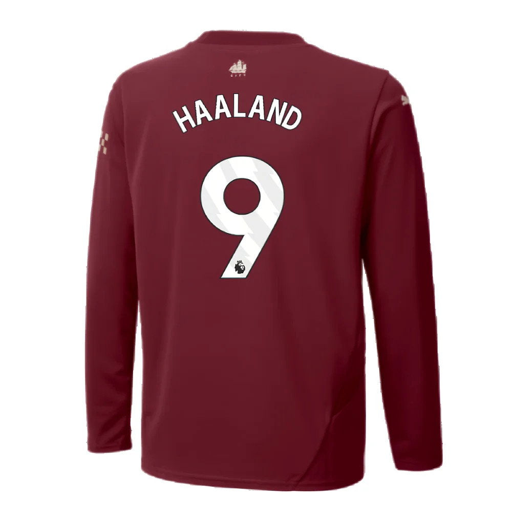 2024-2025 Man City Third Long Sleeve Shirt (Kids) (Haaland 9)_2