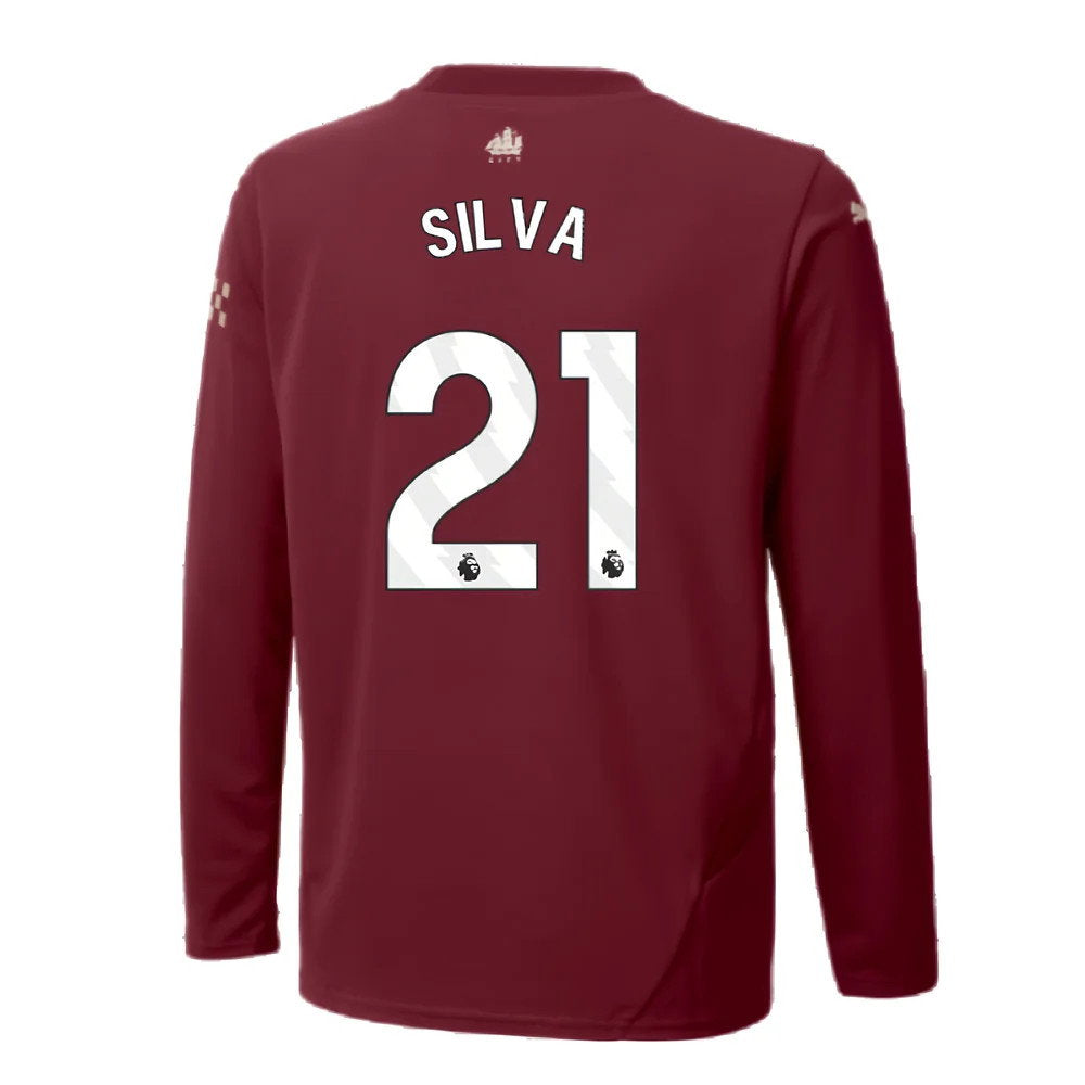 2024-2025 Man City Third Long Sleeve Shirt (Kids) (Silva 21)_2