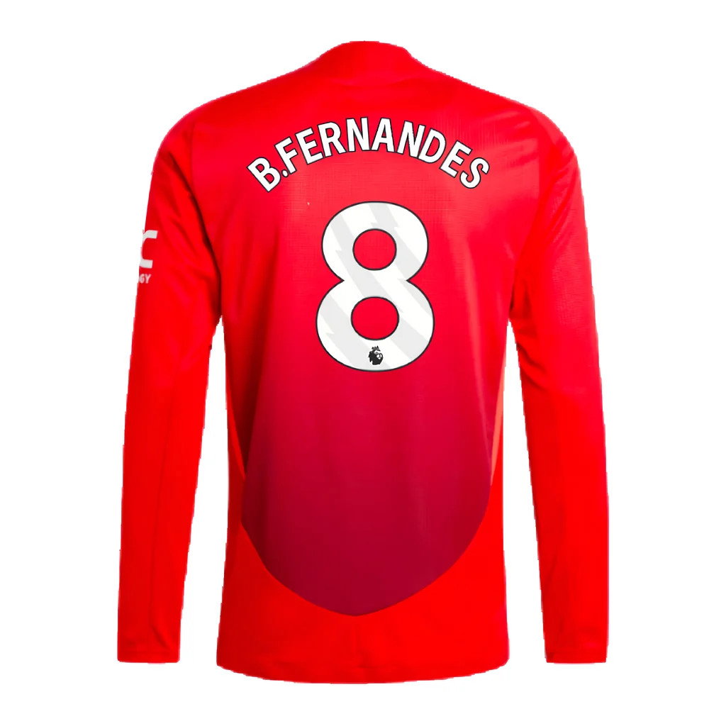 2024-2025 Man Utd Authentic Long Sleeve Home Shirt (B.Fernandes 8)_2