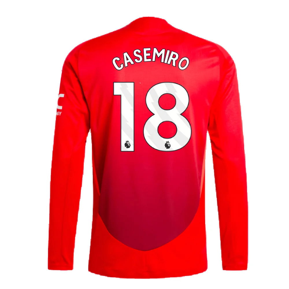 2024-2025 Man Utd Authentic Long Sleeve Home Shirt (Casemiro 18)_2