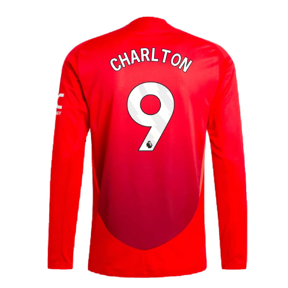 2024-2025 Man Utd Authentic Long Sleeve Home Shirt (Charlton 9)_2