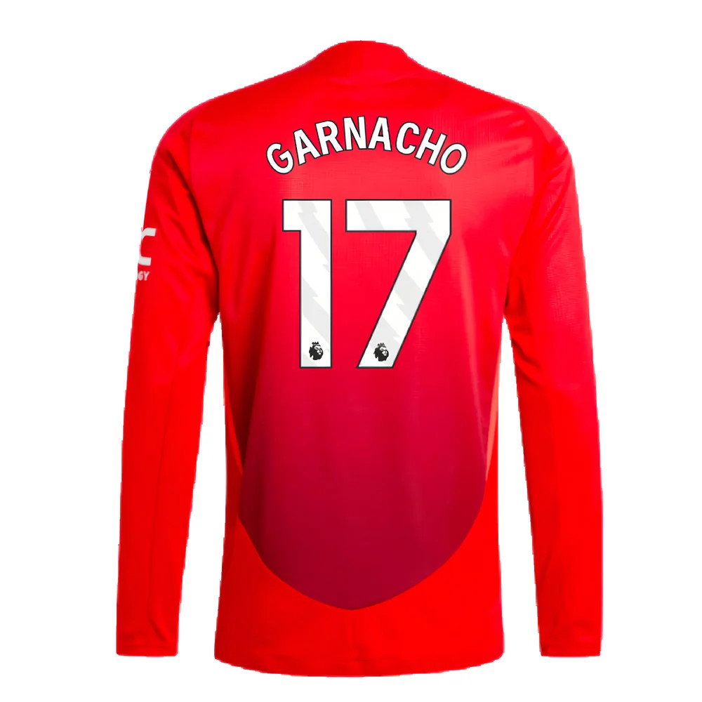2024-2025 Man Utd Authentic Long Sleeve Home Shirt (Garnacho 17)_2