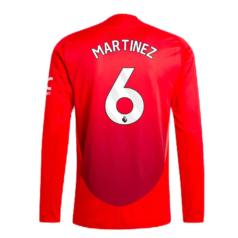 2024-2025 Man Utd Authentic Long Sleeve Home Shirt (Martinez 6)_2