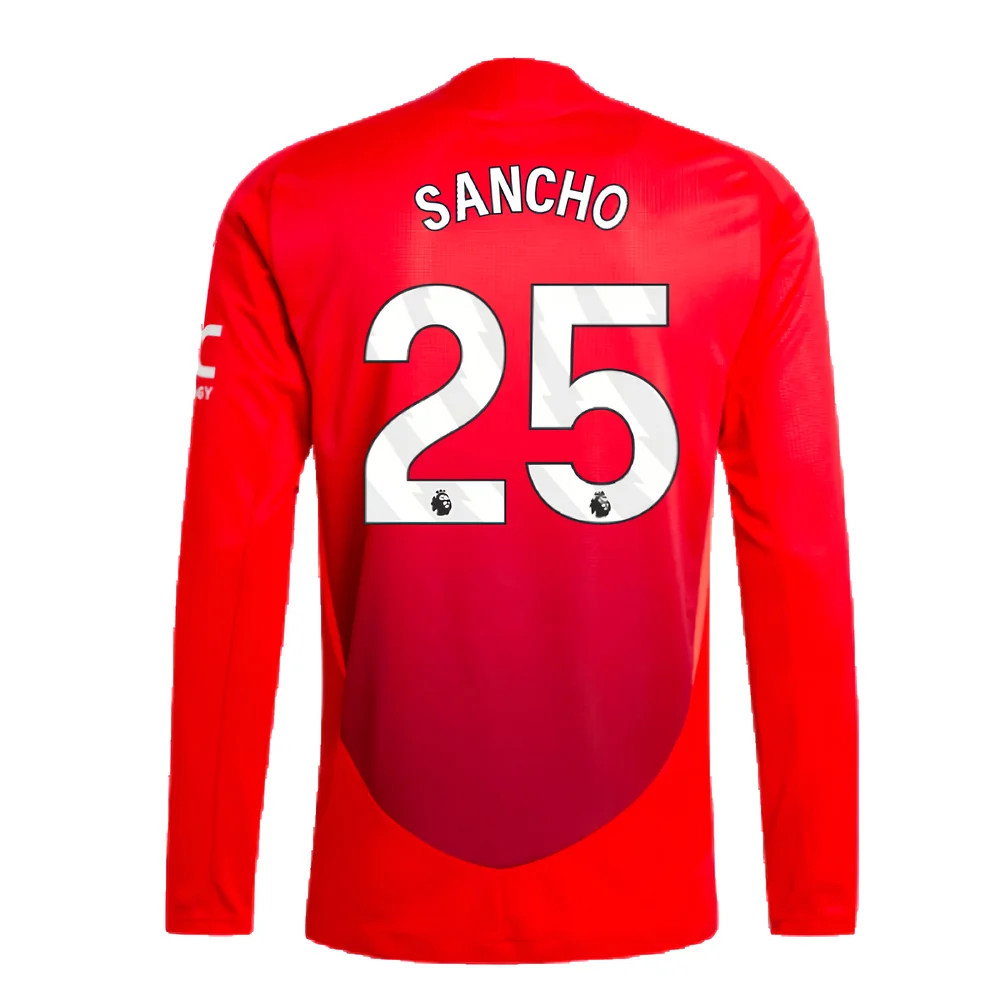 2024-2025 Man Utd Authentic Long Sleeve Home Shirt (Sancho 25)_2