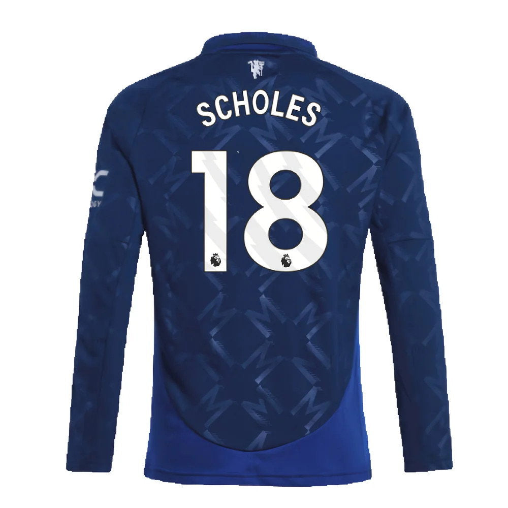 2024-2025 Man Utd Long Sleeve Away Shirt (Kids) (Scholes 18)_2