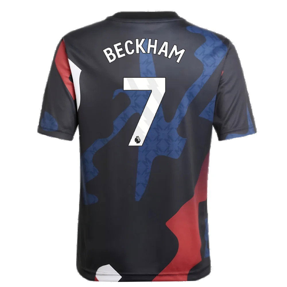 2024-2025 Man Utd Pre-Match Jersey (Black) - Kids (Beckham 7)_2