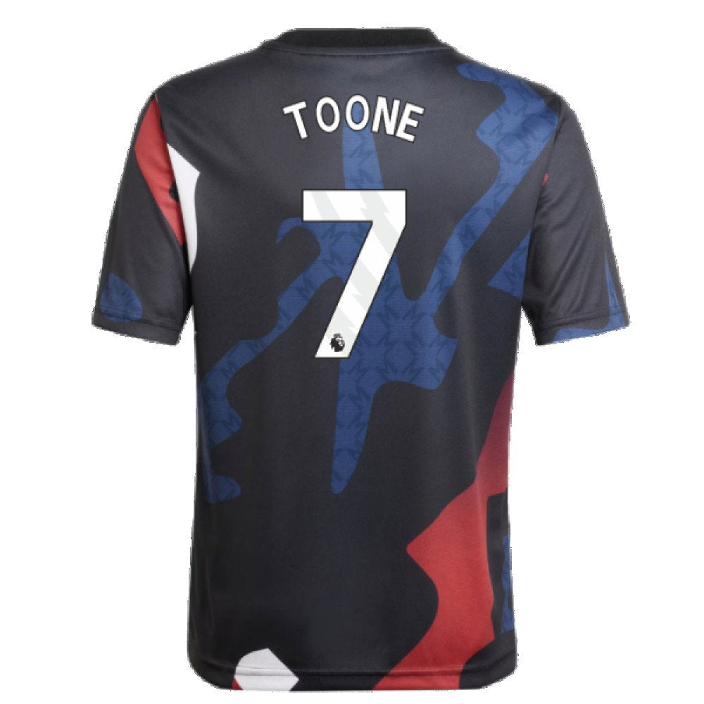 2024-2025 Man Utd Pre-Match Jersey (Black) - Kids (Toone 7)_2