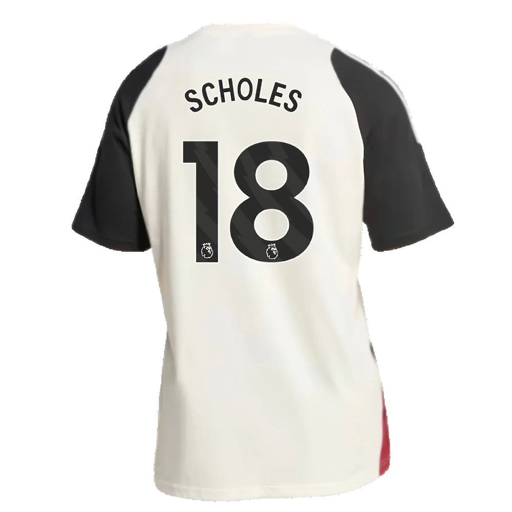 2024-2025 Man Utd Training Tee (Off White) (Scholes 18)_2