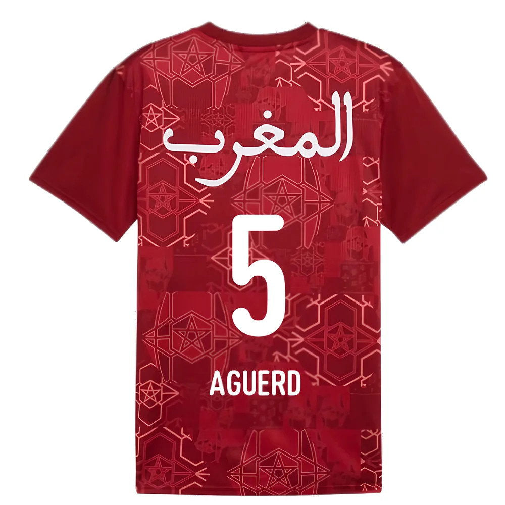 2024-2025 Morocco Prematch SS Jersey (Red) (Aguerd 5)_2