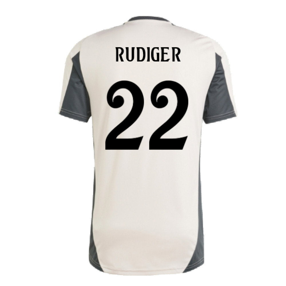 2024-2025 Real Madrid EU Training Jersey (Putty Mauve) (Rudiger 22)_2