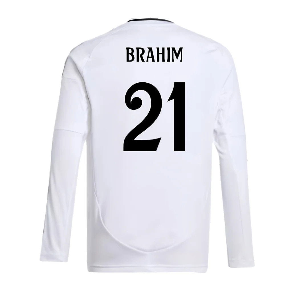 2024-2025 Real Madrid Long Sleeve Home Shirt (Kids) (Brahim 21)_2