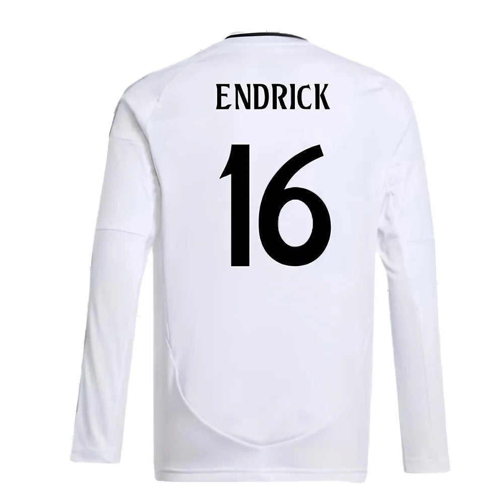 2024-2025 Real Madrid Long Sleeve Home Shirt (Kids) (Endrick 16)_2