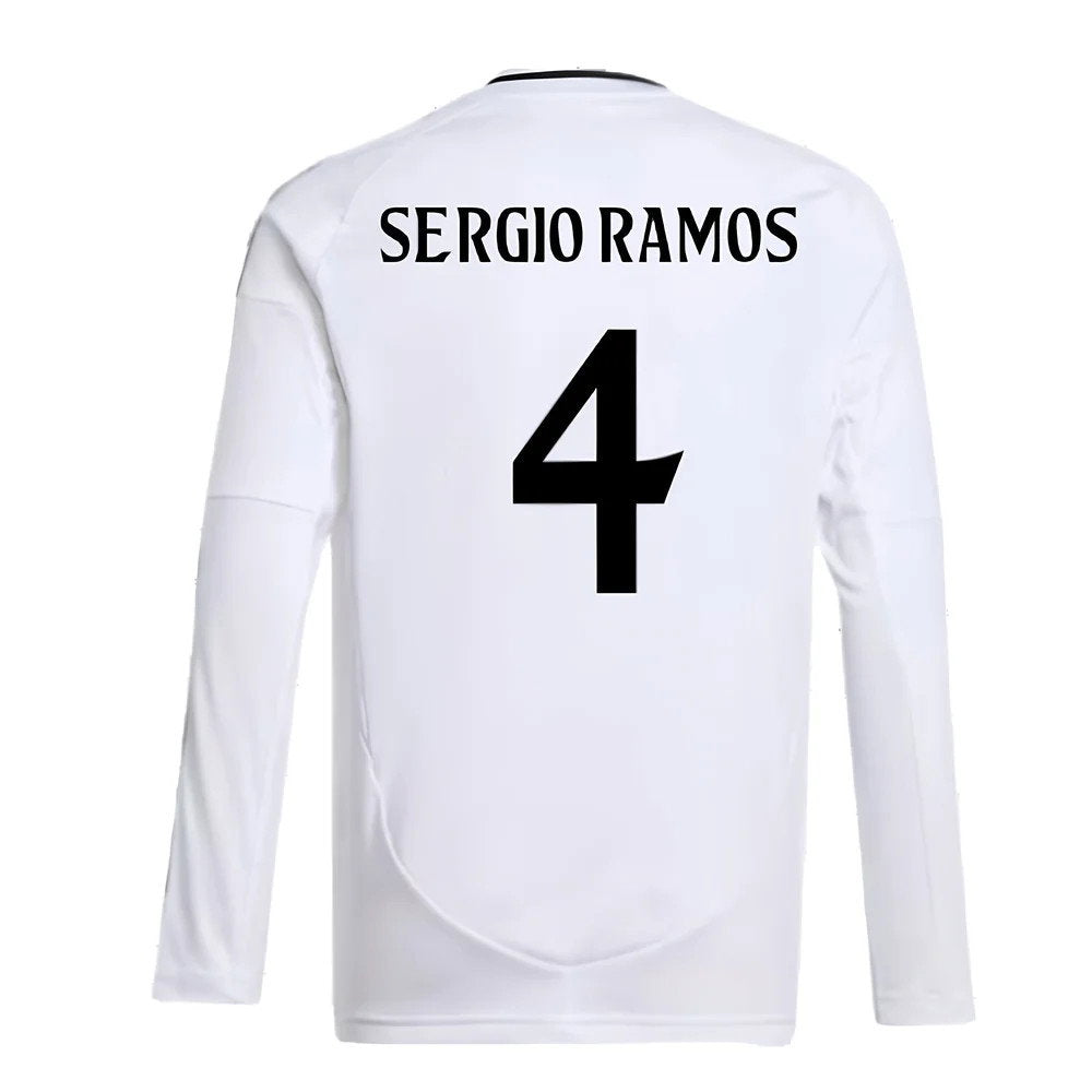 2024-2025 Real Madrid Long Sleeve Home Shirt (Kids) (Sergio Ramos 4)_2