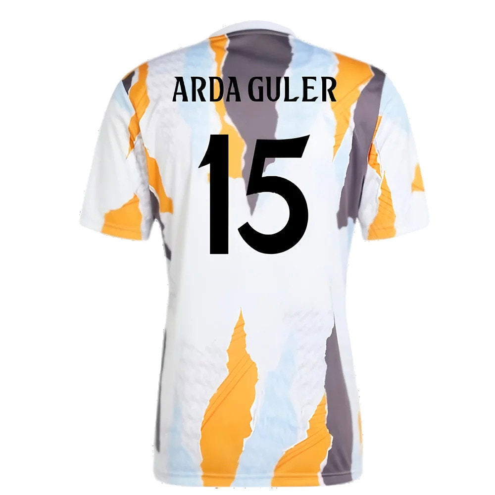 2024-2025 Real Madrid Pre-Match Shirt (White/Crew Orange) (Arda Guler 15)_2
