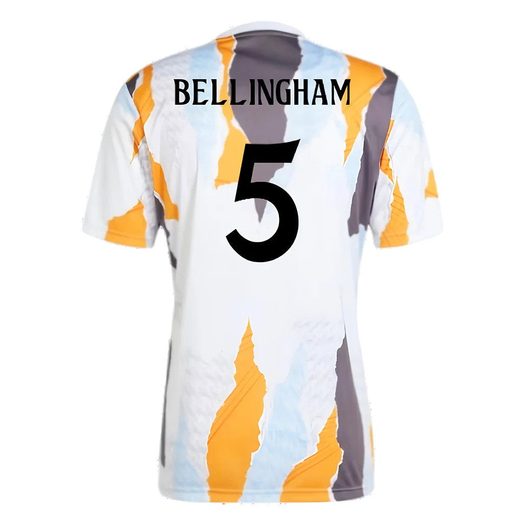 2024-2025 Real Madrid Pre-Match Shirt (White/Crew Orange) (Bellingham 5)_2