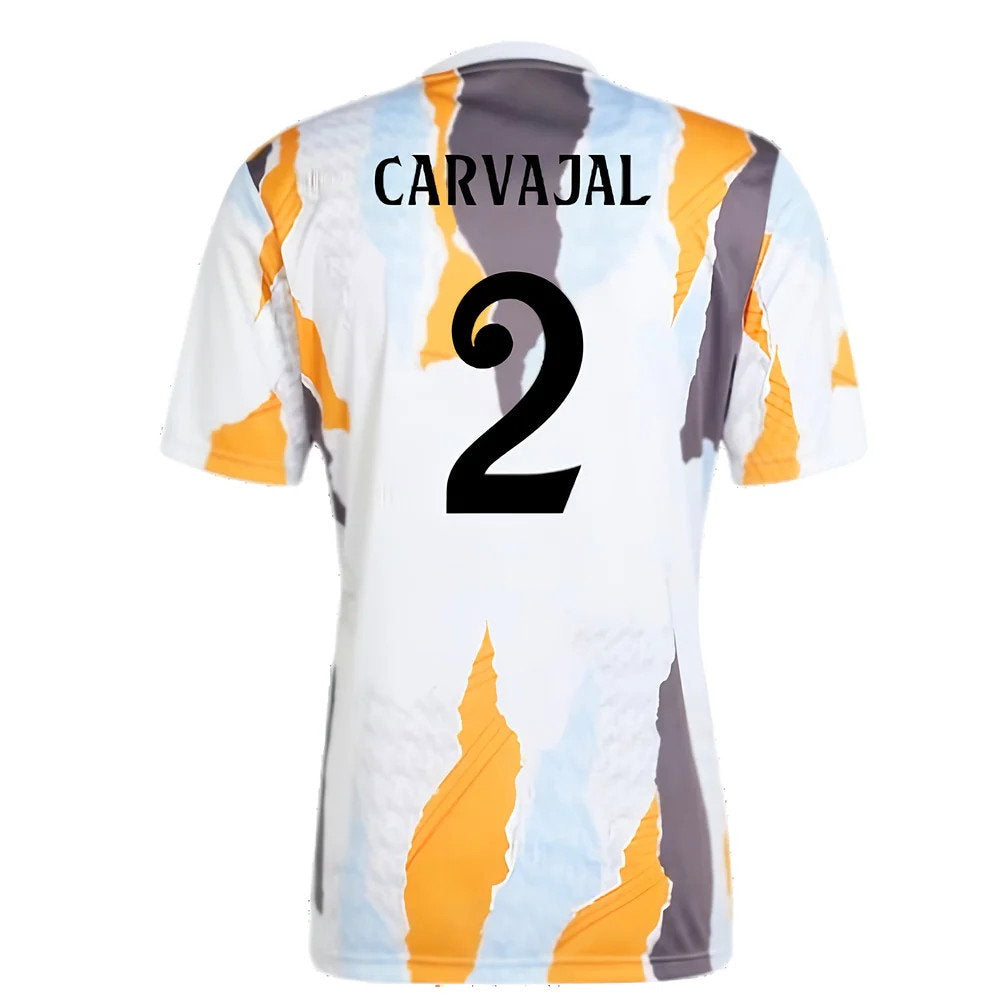 2024-2025 Real Madrid Pre-Match Shirt (White/Crew Orange) (Carvajal 2)_2