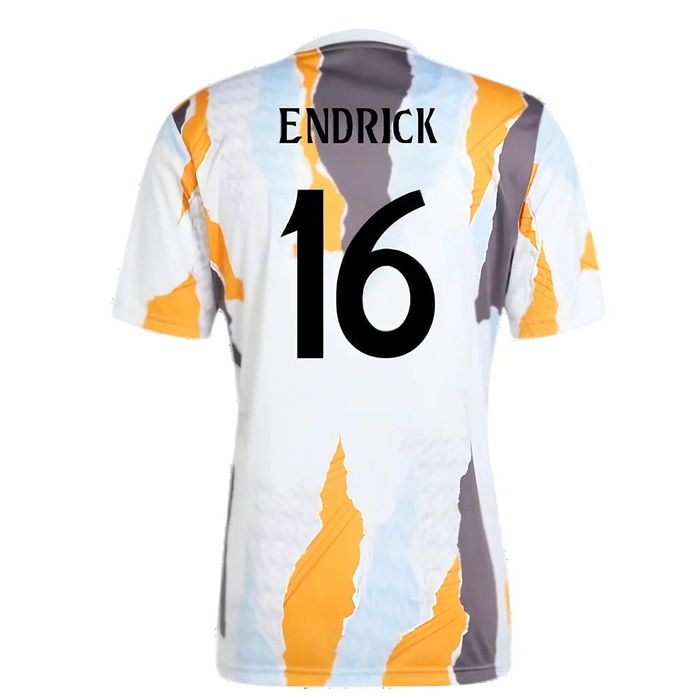 2024-2025 Real Madrid Pre-Match Shirt (White/Crew Orange) (Endrick 16)_2