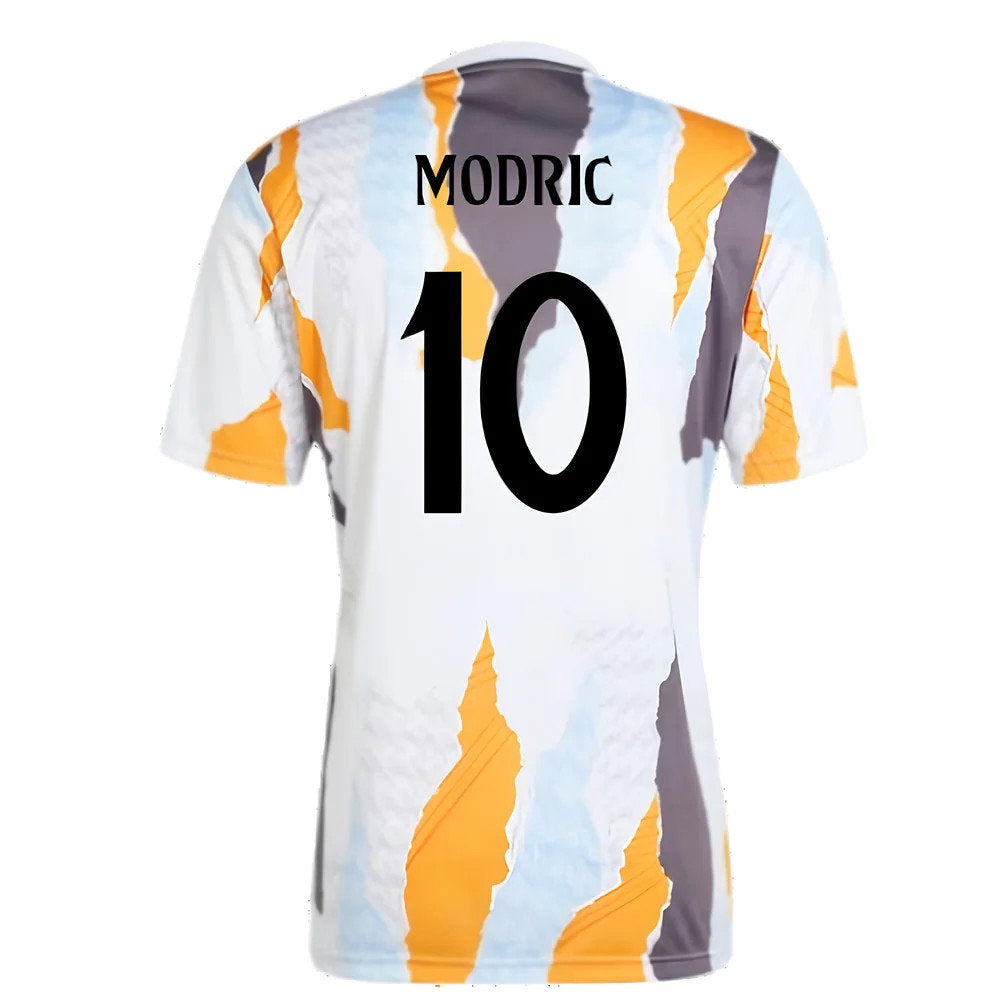 2024-2025 Real Madrid Pre-Match Shirt (White/Crew Orange) (Modric 10)_2