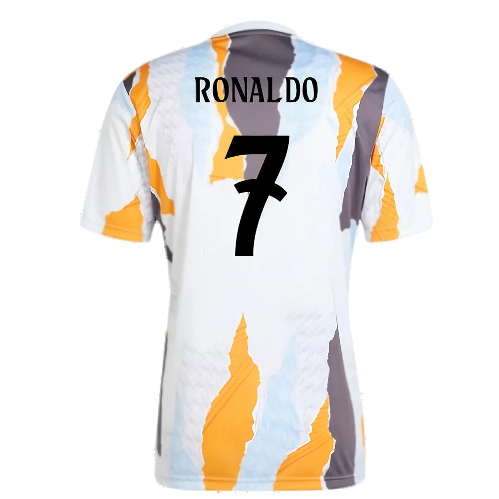 2024-2025 Real Madrid Pre-Match Shirt (White/Crew Orange) (Ronaldo 7)_2