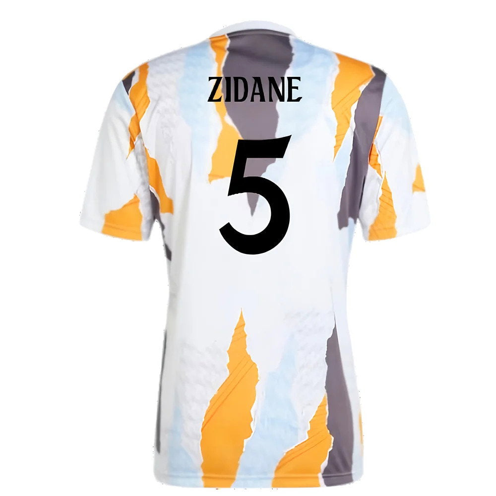 2024-2025 Real Madrid Pre-Match Shirt (White/Crew Orange) (Zidane 5)_2