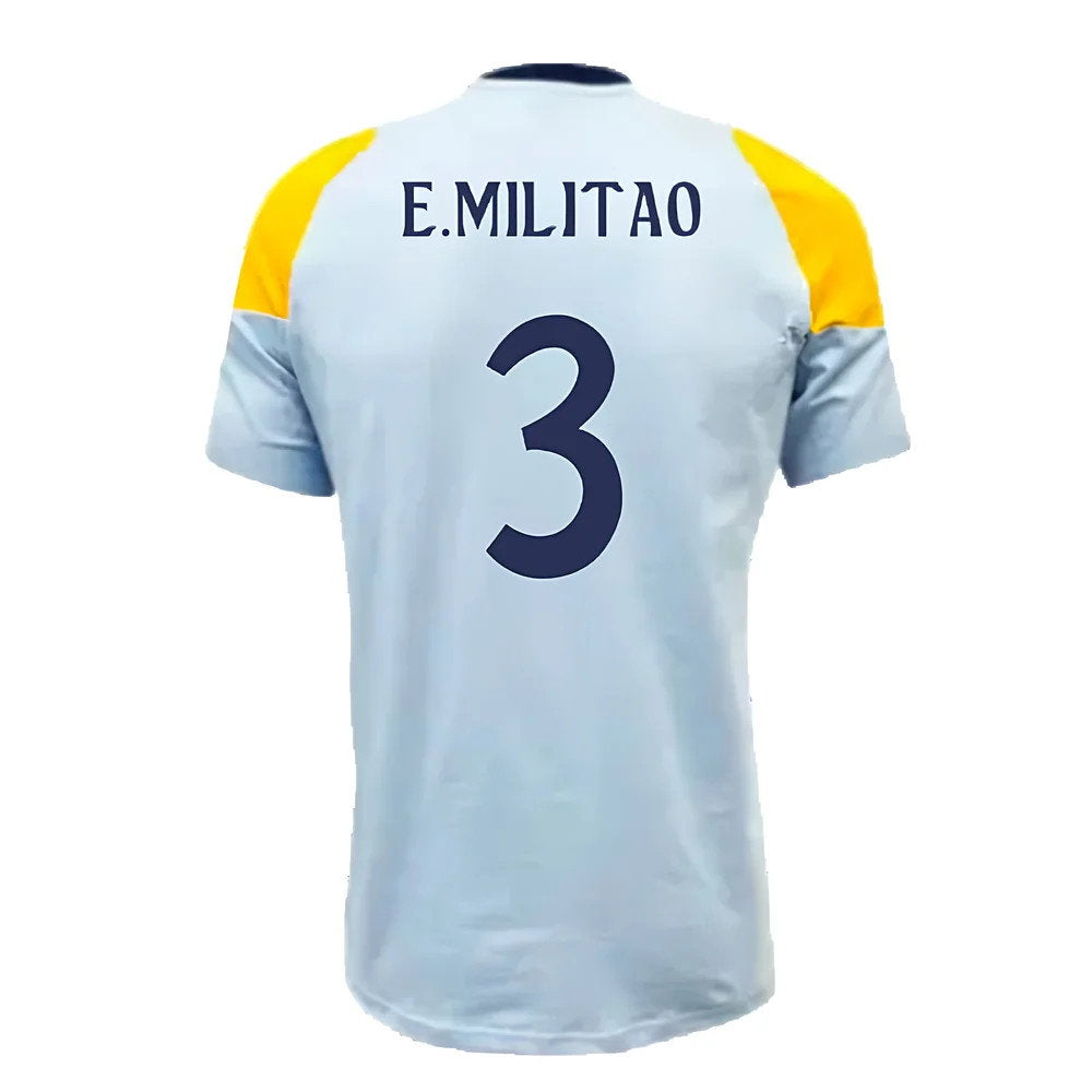 2024-2025 Real Madrid Training Tee (Glow Blue) (E.Militao 3)_2