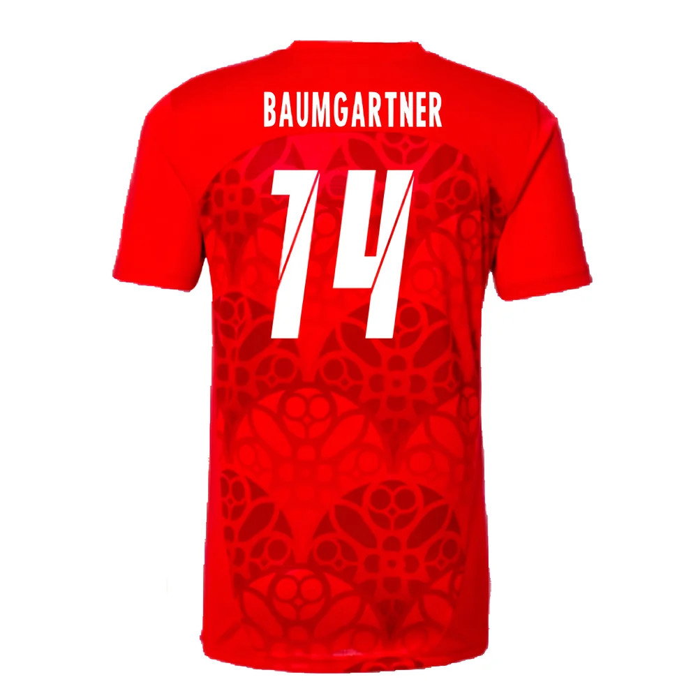 2024-2025 Red Bull Leipzig Pre-Match Shirt (Red) (Baumgartner 14)_2