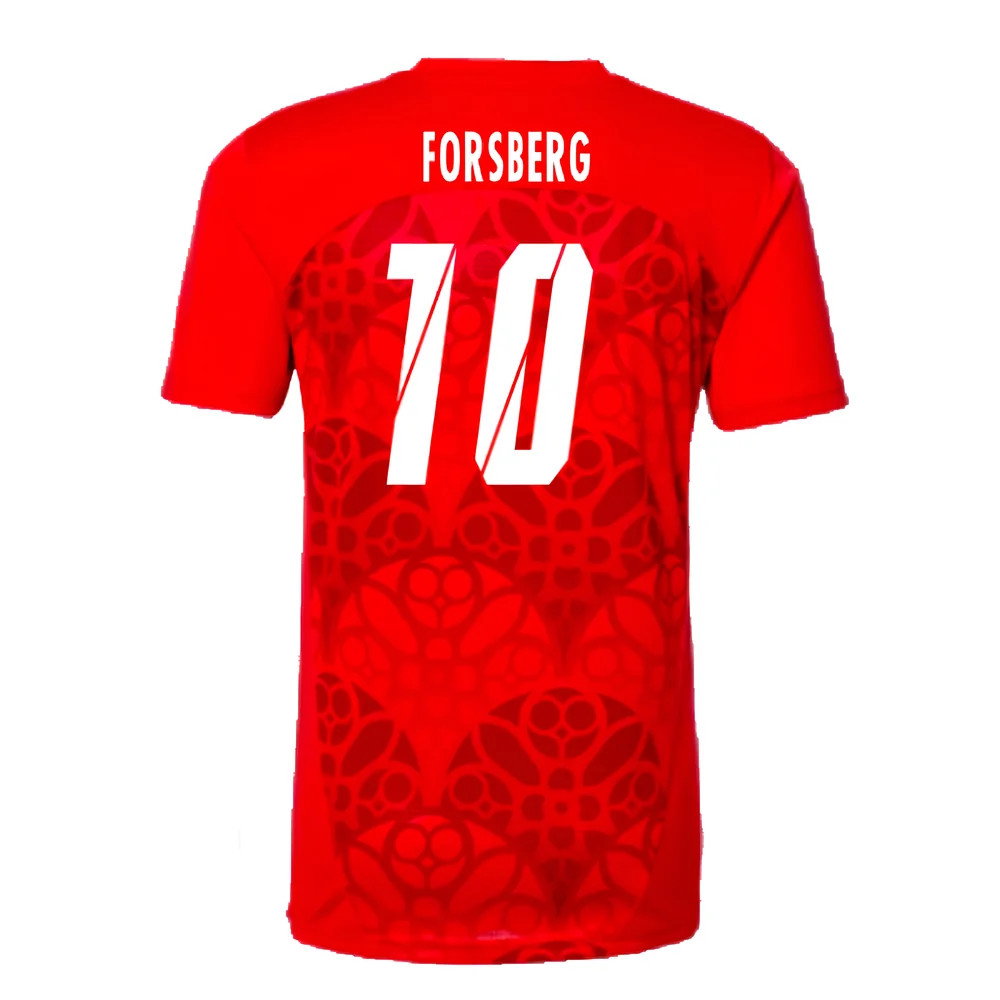 2024-2025 Red Bull Leipzig Pre-Match Shirt (Red) (Forsberg 10)_2