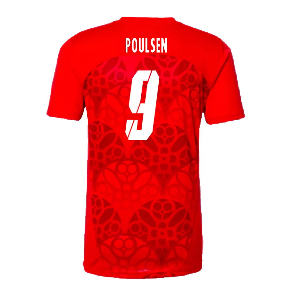 2024-2025 Red Bull Leipzig Pre-Match Shirt (Red) (Poulsen 9)_2