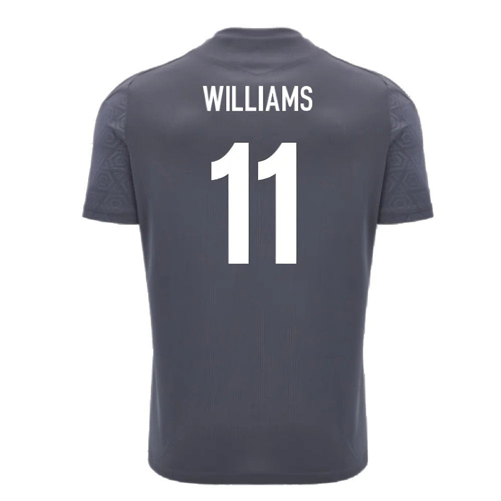 2024-2025 Wales WRU Rugby Training Poly Shirt (Anthracite) - Kids (Williams 11)_2