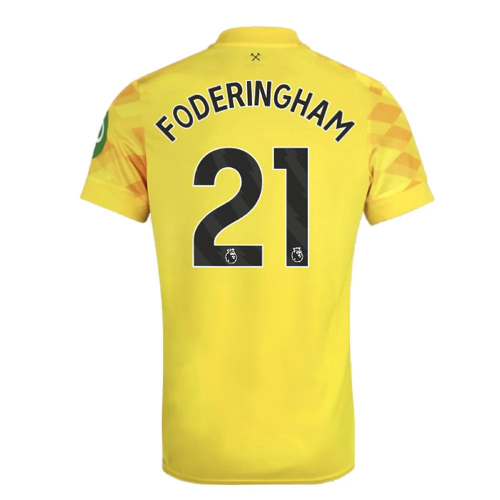 2024-2025 West Ham Goalkeeper Shirt (Yellow) - Kids (Foderingham 21)_2