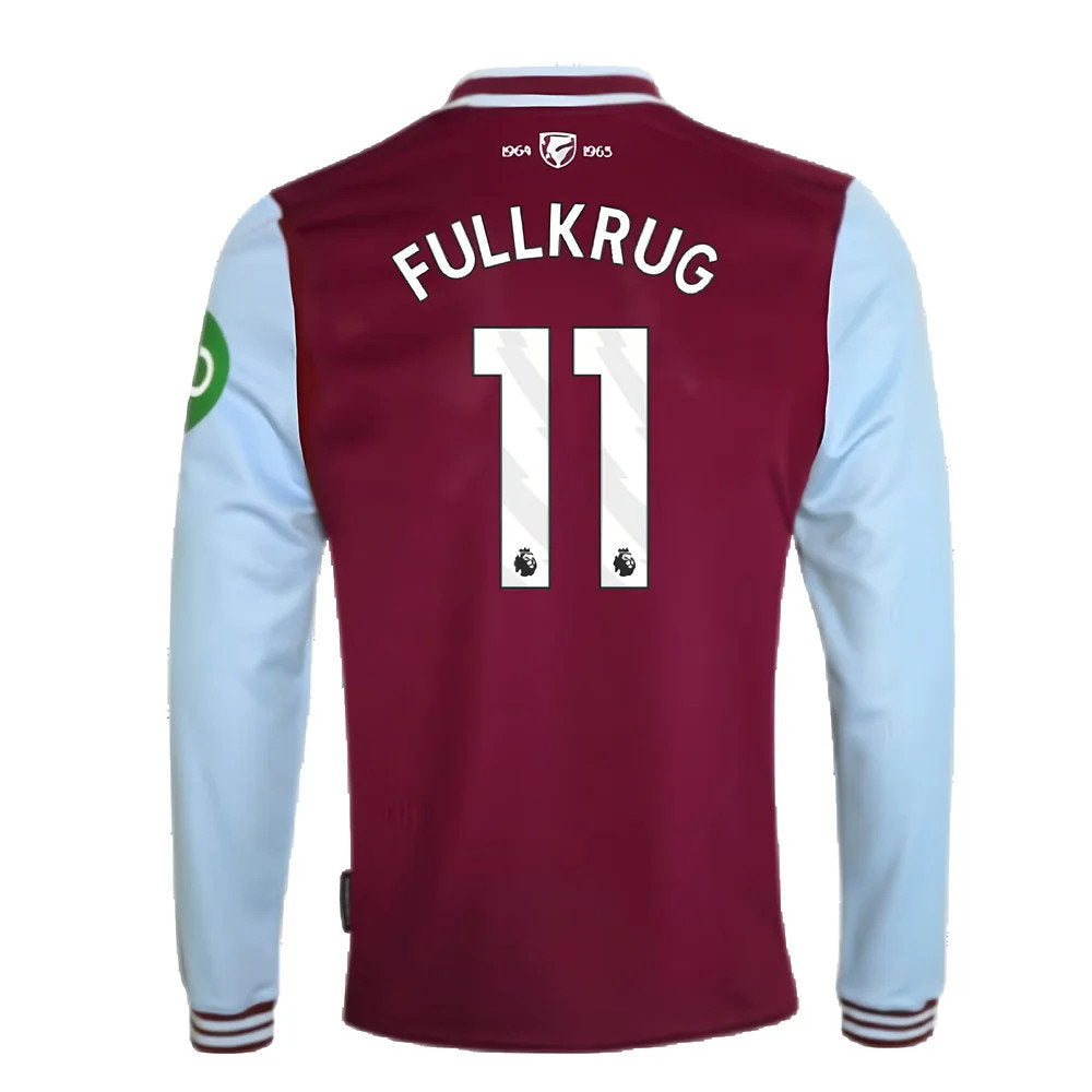 2024-2025 West Ham Long Sleeve Home Shirt (Kids) (Fullkrug 11)_2