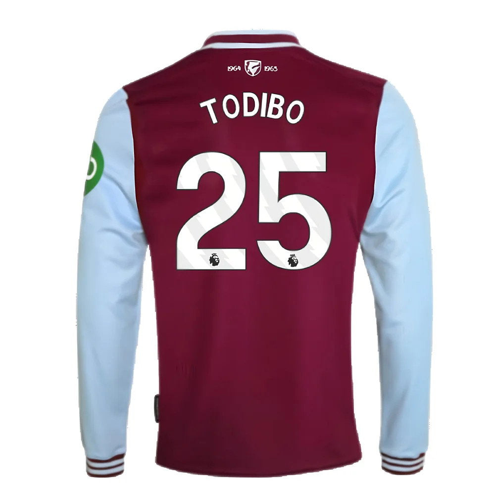 2024-2025 West Ham Long Sleeve Home Shirt (Kids) (Todibo 25)_2