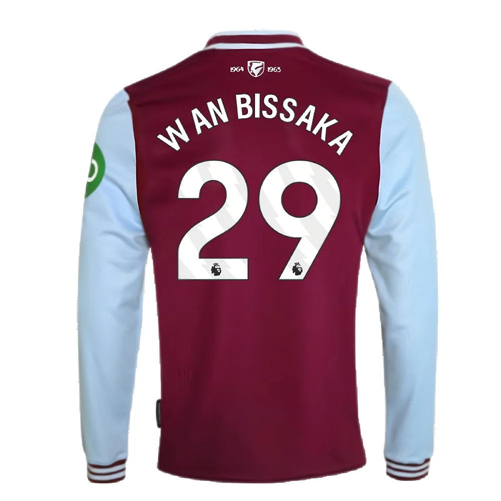 2024-2025 West Ham Long Sleeve Home Shirt (Kids) (Wan Bissaka 29)_2