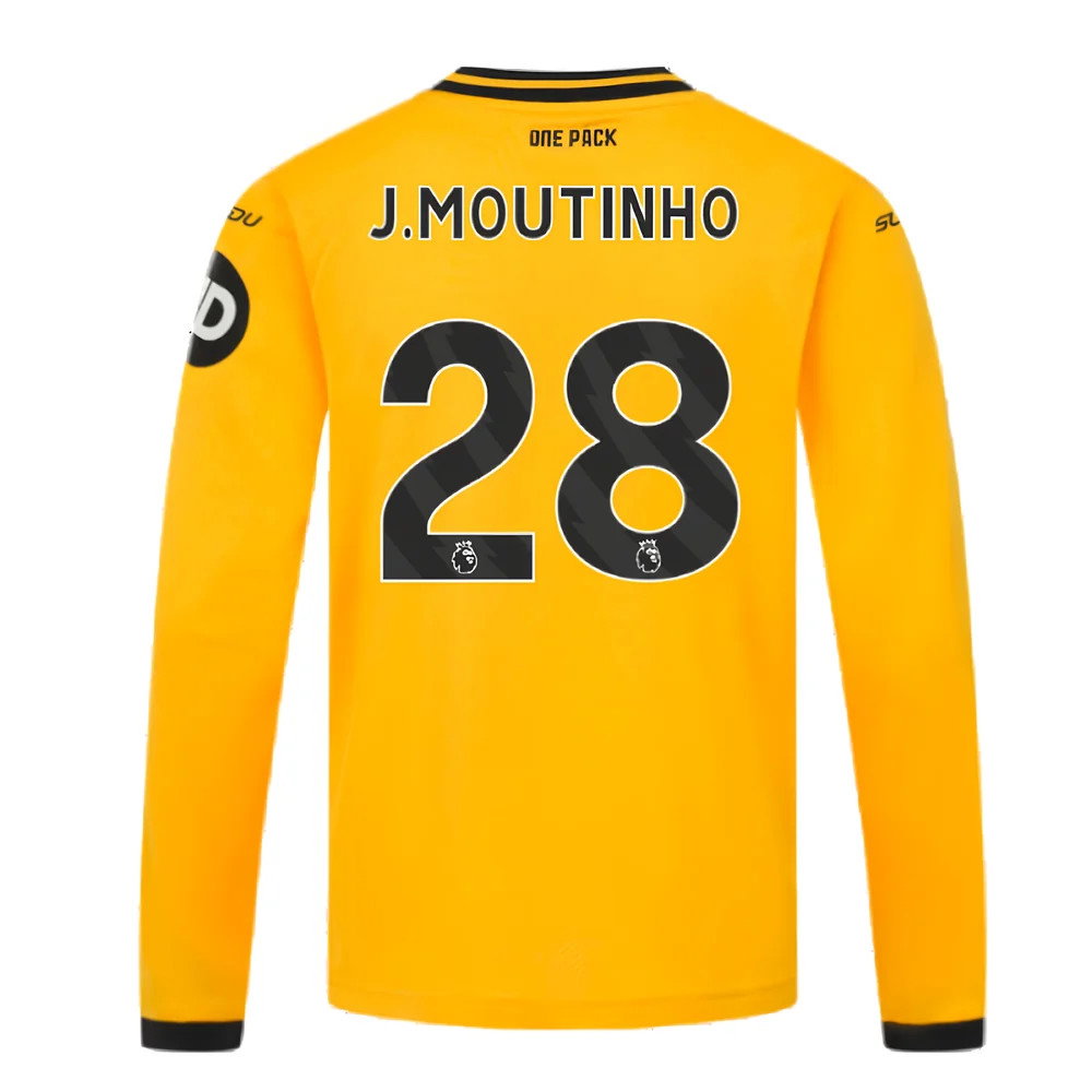 2024-2025 Wolves Long Sleeve Home Shirt (Kids) (J.Moutinho 28)_2