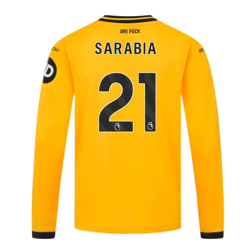 2024-2025 Wolves Long Sleeve Home Shirt (Kids) (Sarabia 21)_2