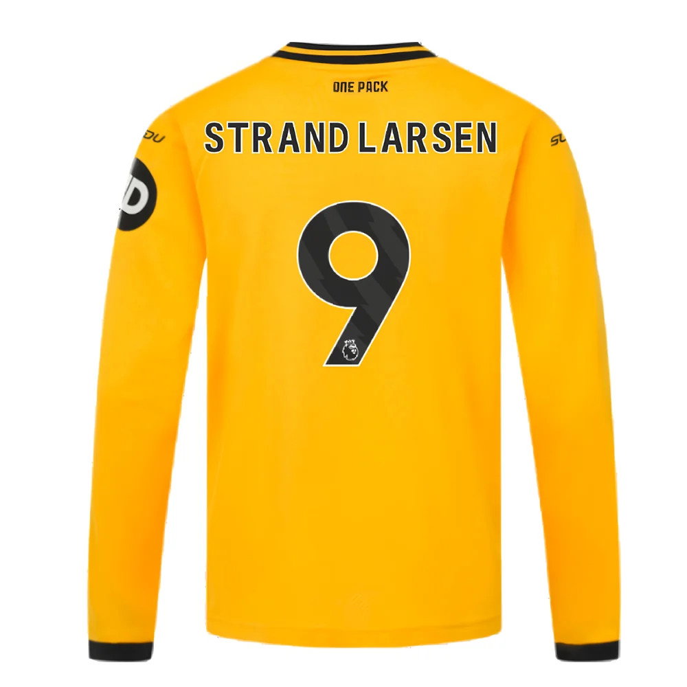 2024-2025 Wolves Long Sleeve Home Shirt (Kids) (Strand Larsen 9)_2