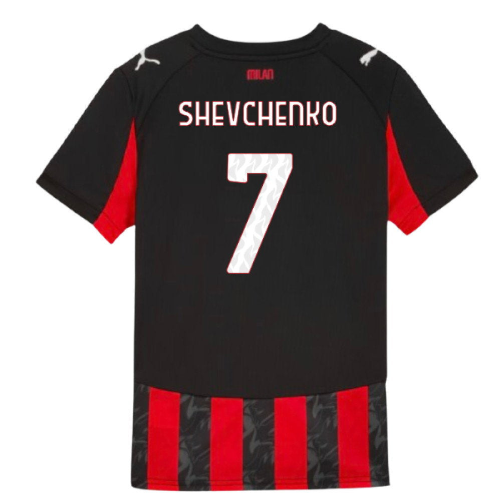 2025-2026 AC Milan Home Shirt (Kids) (Shevchenko 7)_2