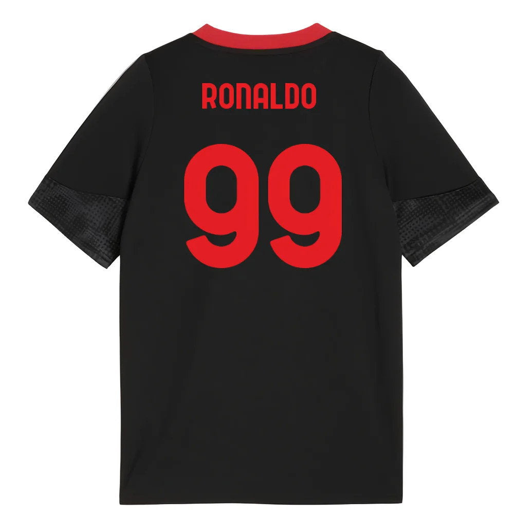 2025-2026 AC Milan Training Jersey (Black) - Kids (Ronaldo 99)_0